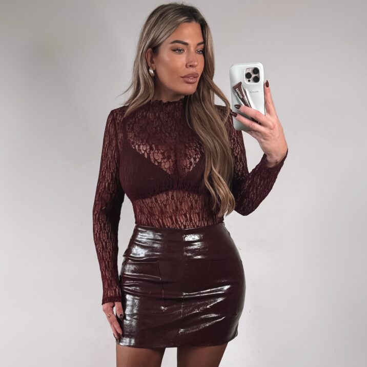 Lace Date Top - Bordeaux