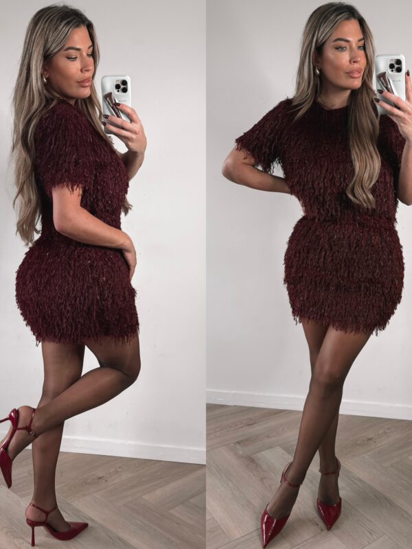 Fluffy Lurex Top - Bordeaux