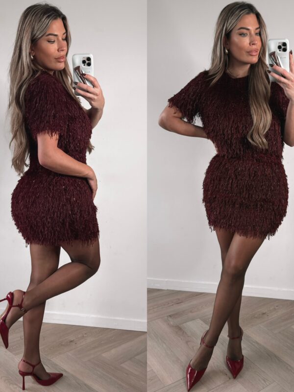 Fluffy Lurex Top - Bordeaux