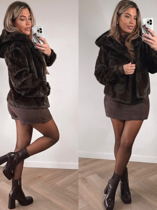 Hoody Soft fur Jacket - Choco