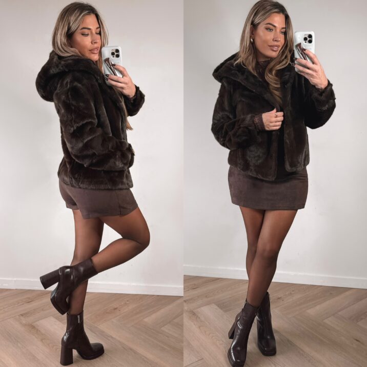Hoody Soft fur Jacket - Choco