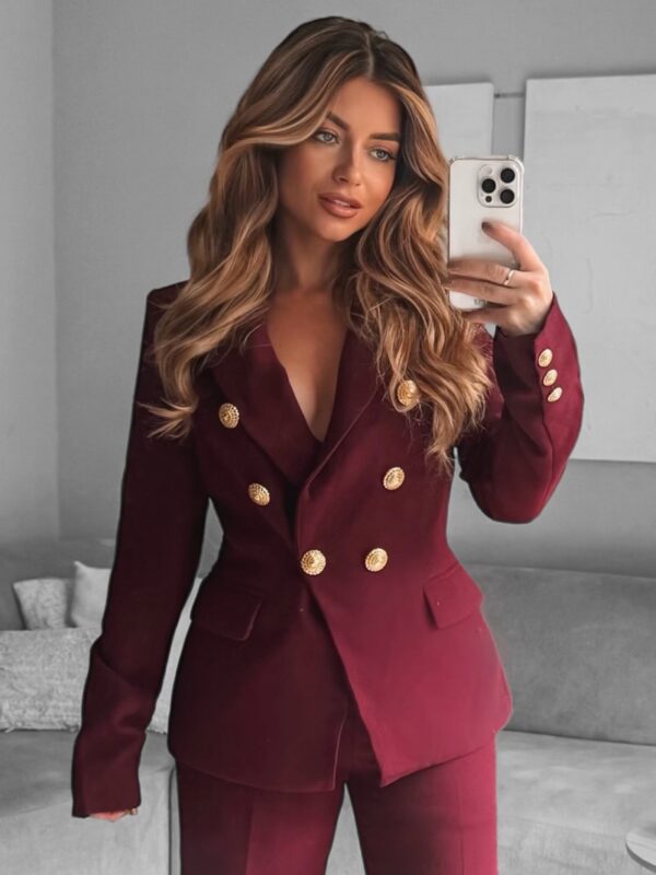 Gold button blazer - Bordo