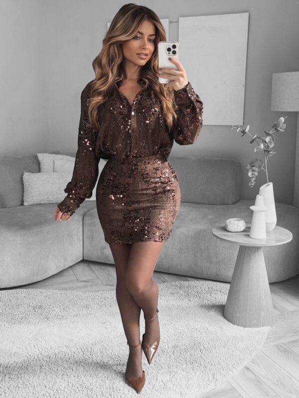 Blouse Sequin set - Choco