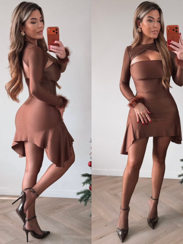 Feather Maddison dress - Choco