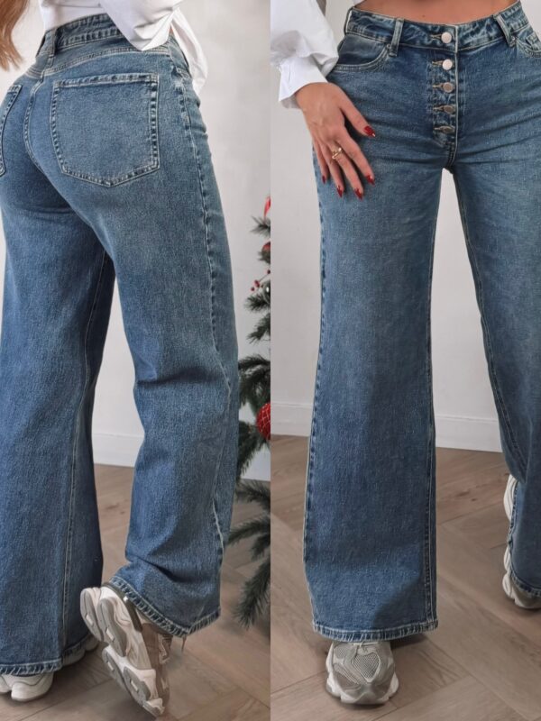 Button up wideleg Jeans - Blue