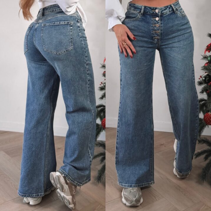 Button up wideleg Jeans - Blue
