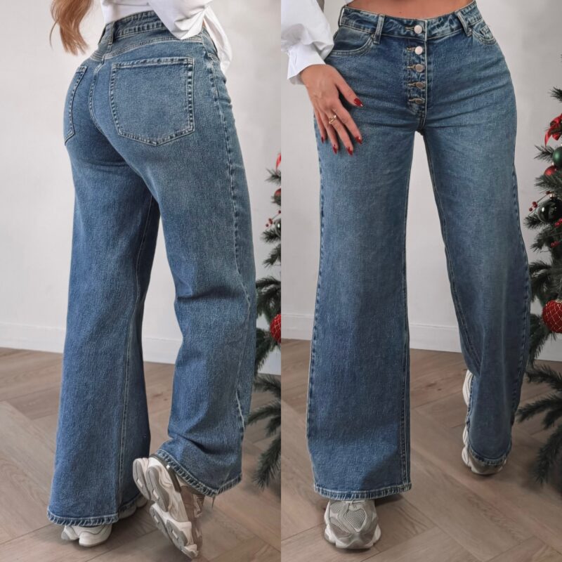 Button up wideleg Jeans - Blue