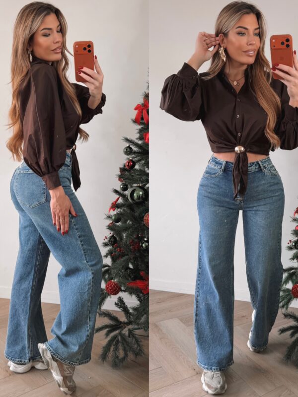 Gold knot Blouse - Choco