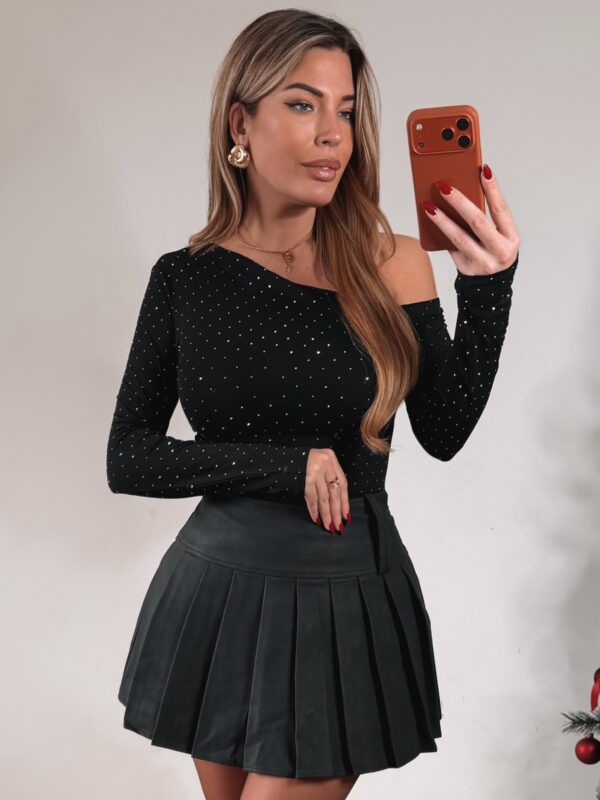 Diamond shoulder top - Black