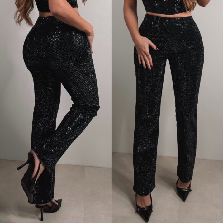 Diamond all over Jeans - Black