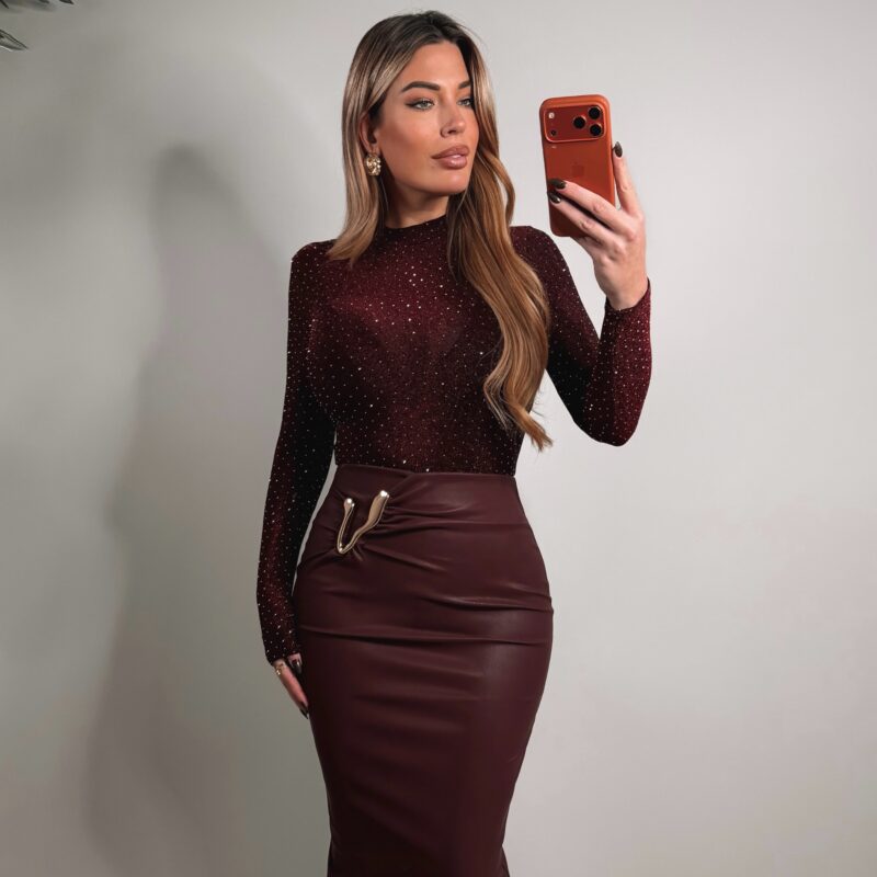 Glam shine body  - Bordo