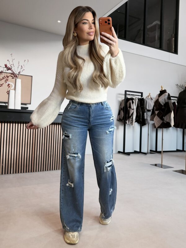 Ballon sleeve sweater - Beige