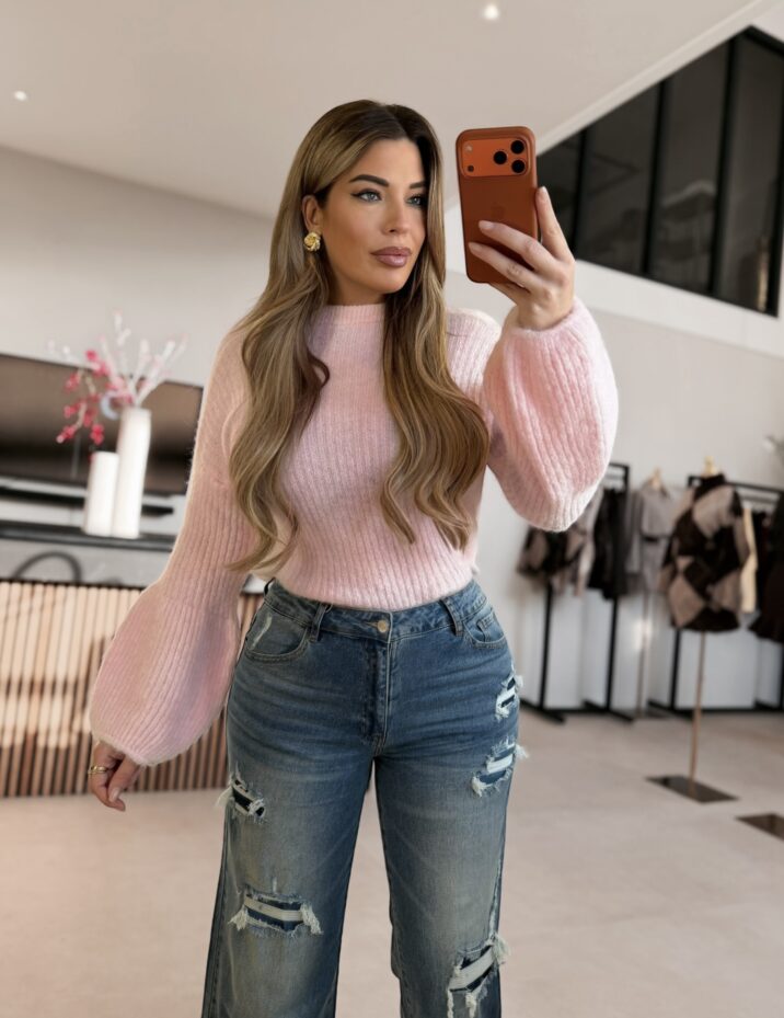 Ballon sleeve sweater - Pink