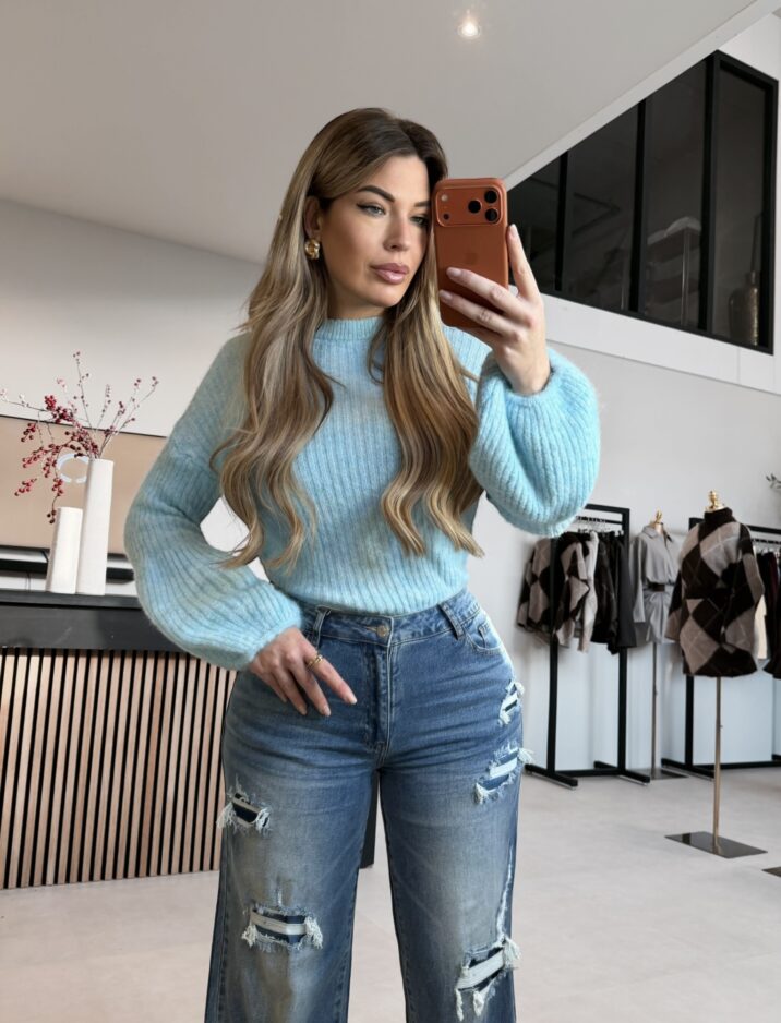 Ballon sleeve sweater - Babyblue