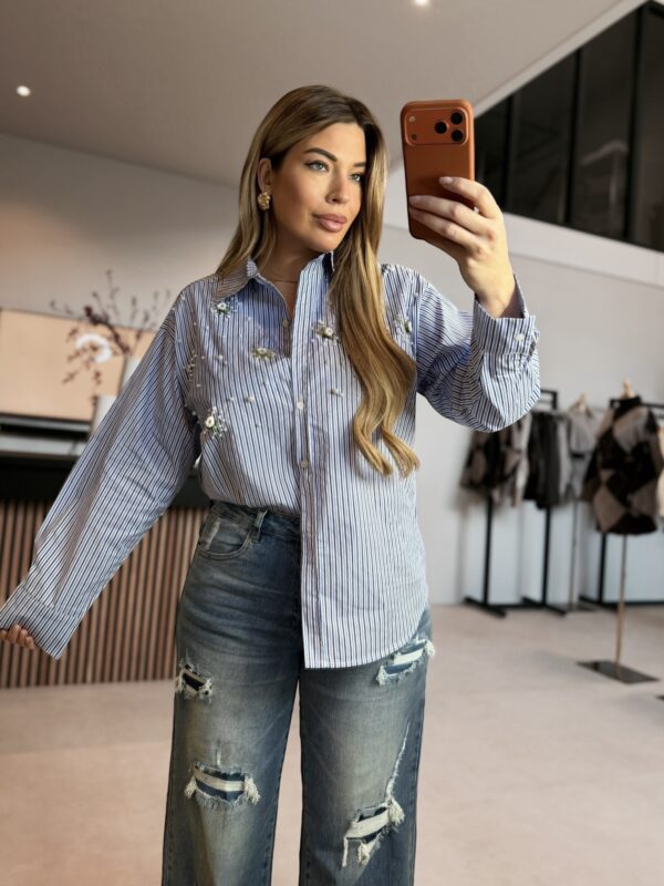 Striped Pearl blouse - Blue