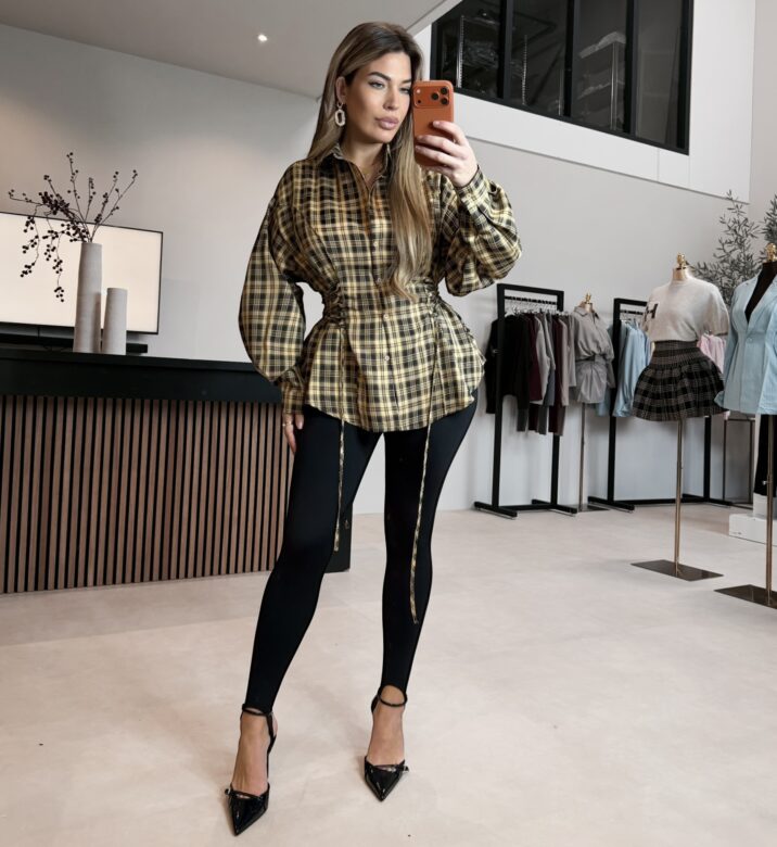 Avery Taille blouse - Black/Yellow