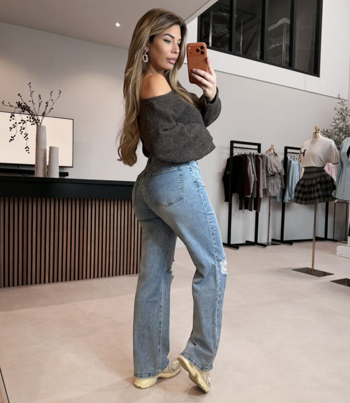 Serena Wool offshoulder sweater - Choco