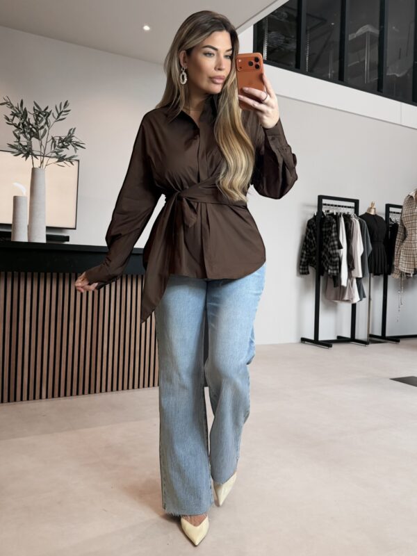 Lima knot blouse - Choco