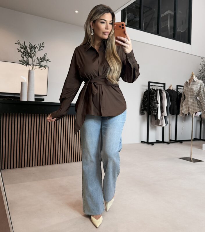 Lima knot blouse - Choco