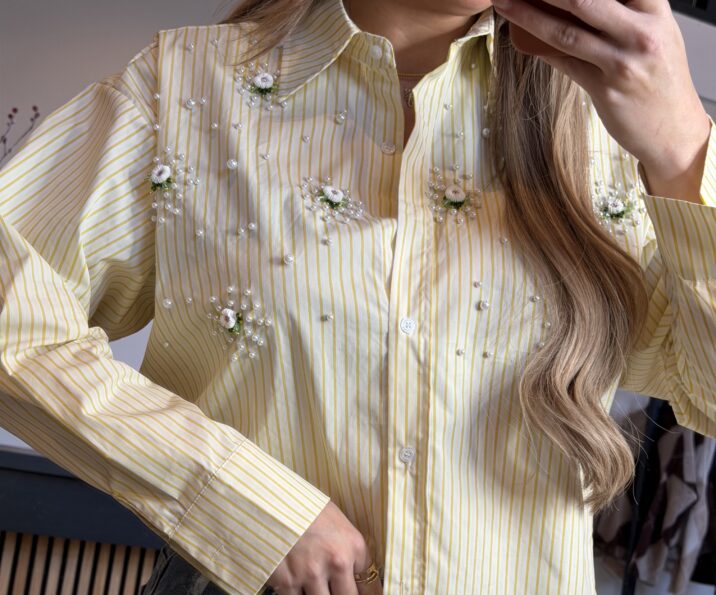 Striped Pearl blouse - Yellow