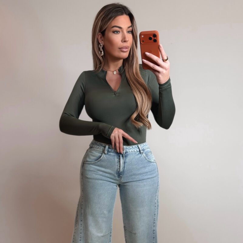 Ribbed zipp body - Green