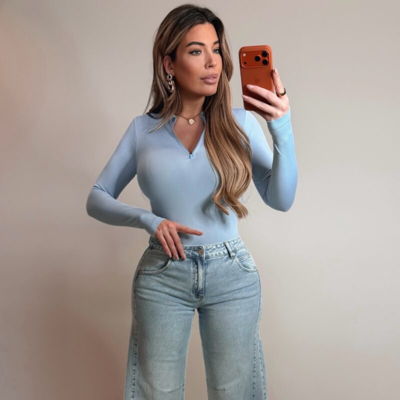 Ribbed zipp body - Blue