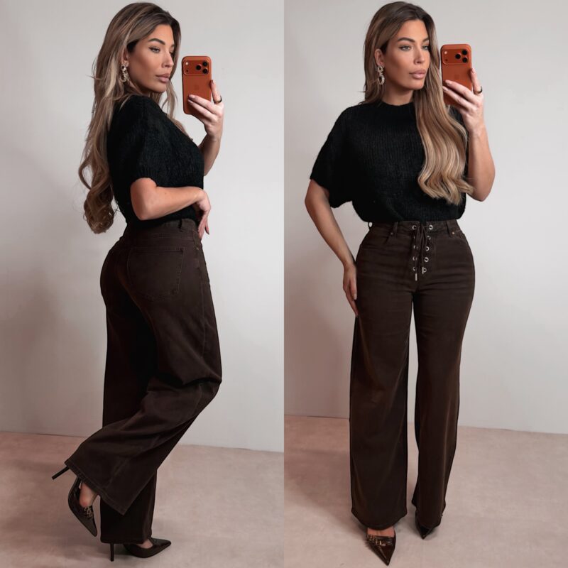 Knitted Tee sweater - Black