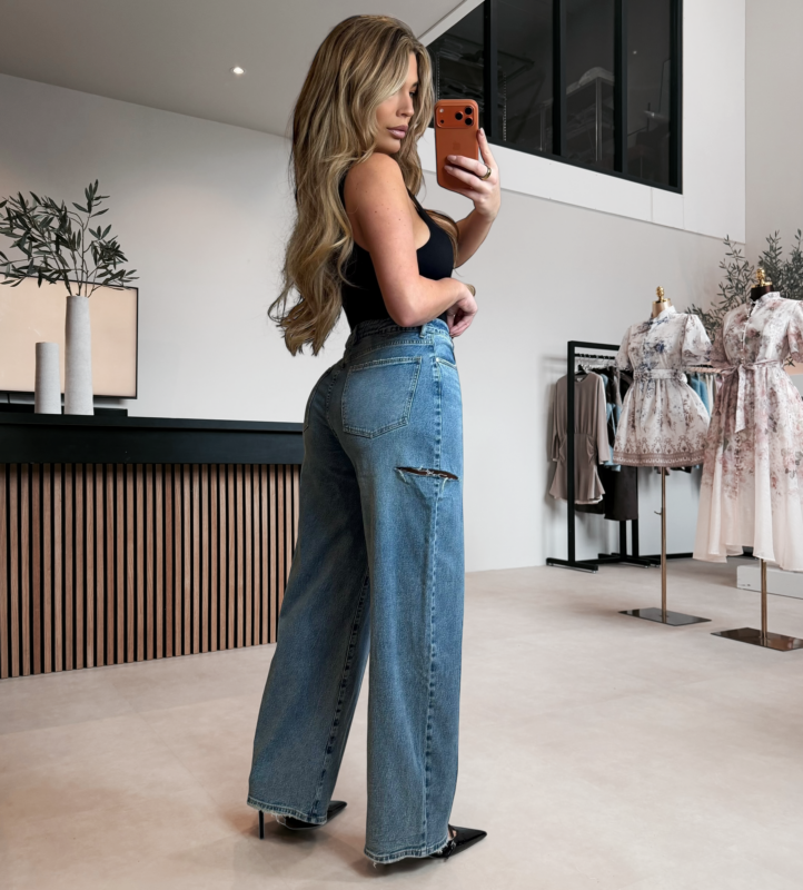 Baggy jeans side cut - Blue