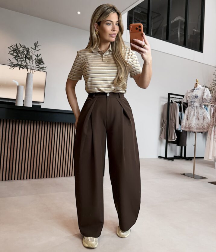 Muse wide pantalon - Choco
