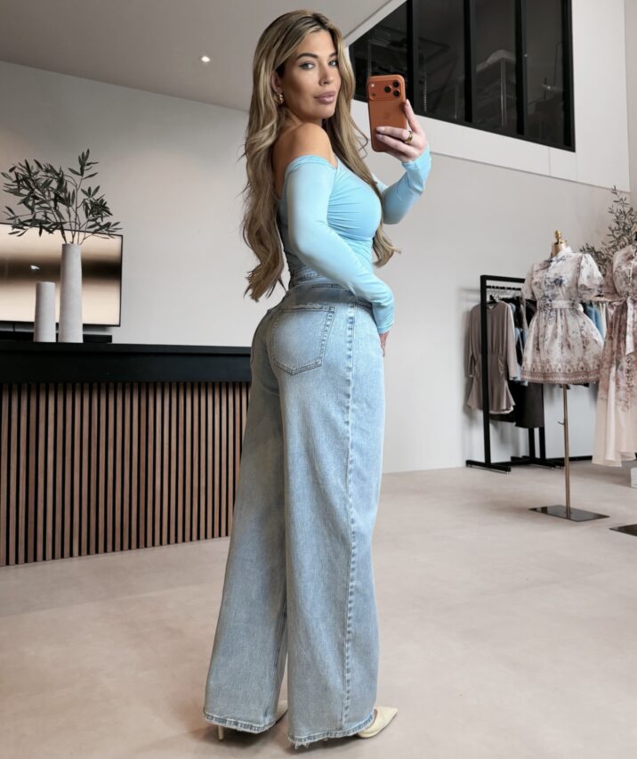 Cosmo One shoulder top - Babyblue