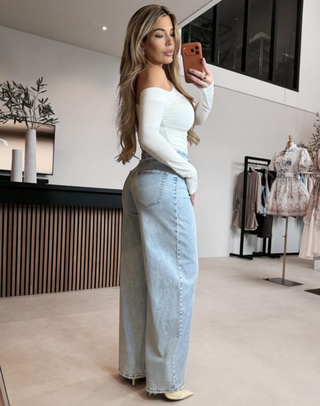 Cosmo One shoulder top - White