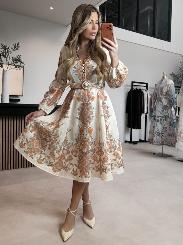 Mauritius dress - Beige/Orange