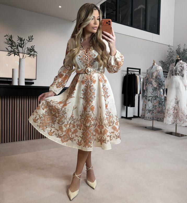 Mauritius dress - Beige/Orange