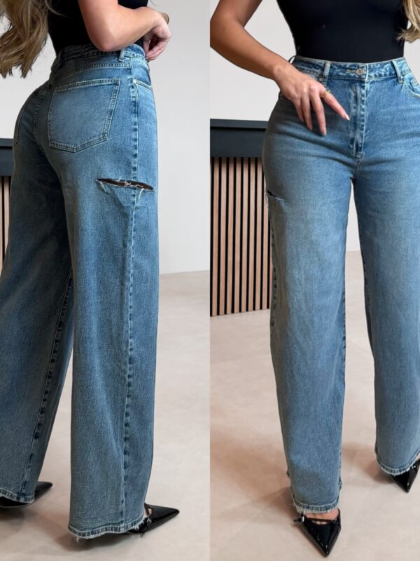 Baggy jeans side cut - Blue