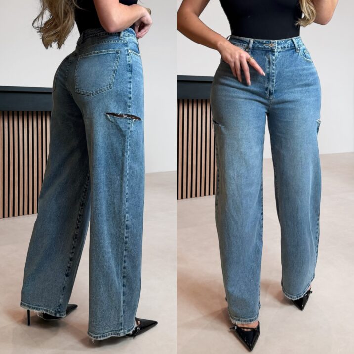 Baggy jeans side cut - Blue