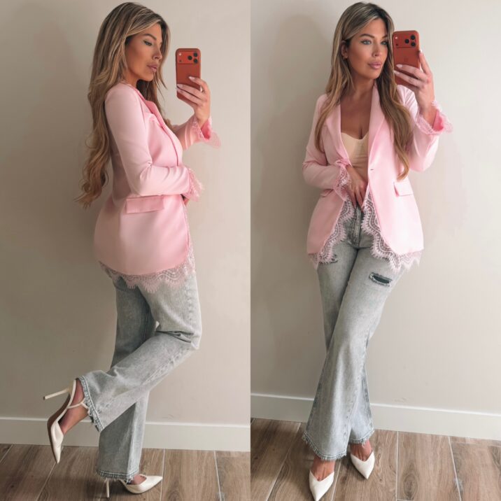 Blazer with lace - Pink