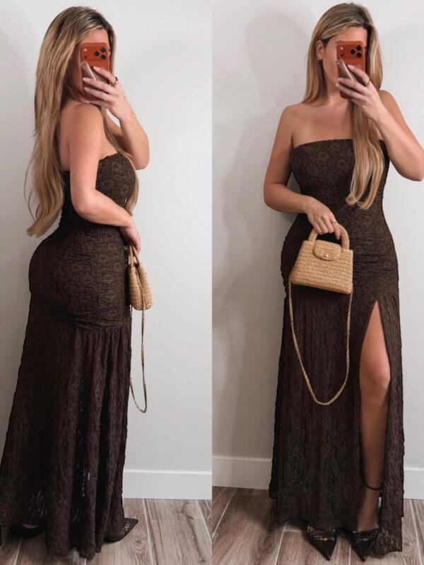 Amante Strapless Dress - Choco