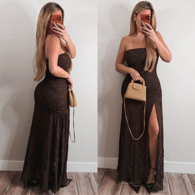 Amante Strapless Dress - Choco
