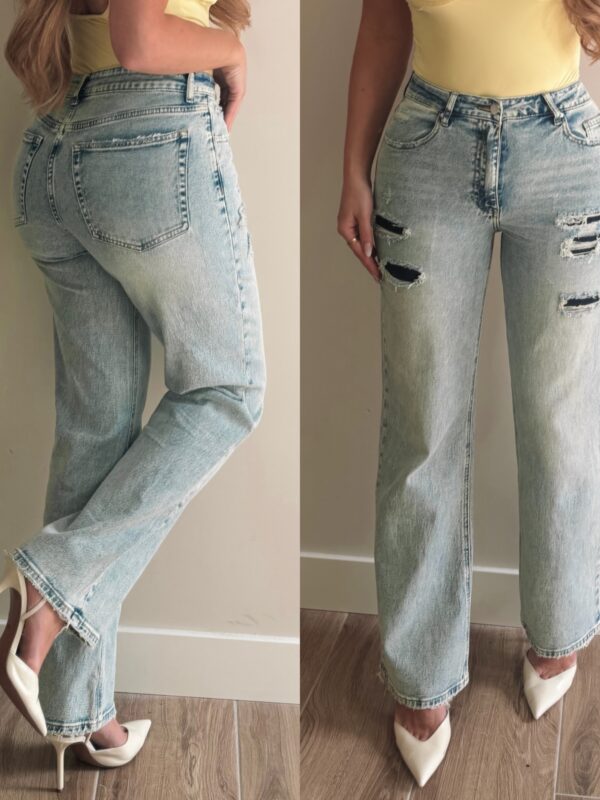 Ripped wide leg jeans - Blue