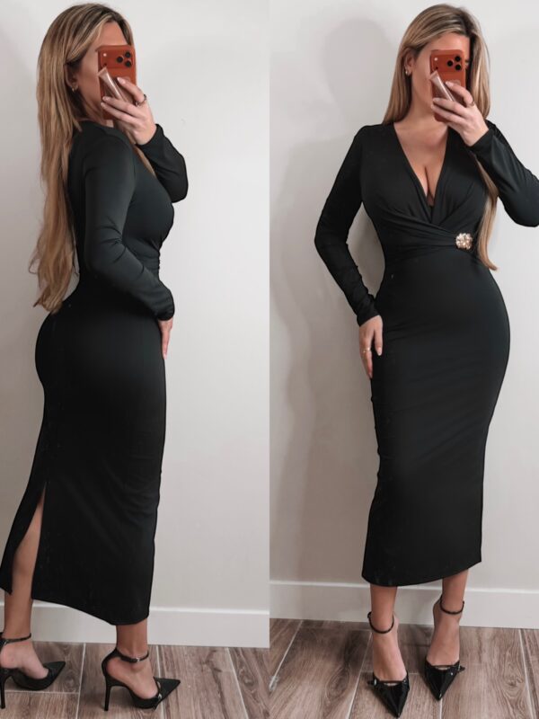 Rome Gold detail dress - Black