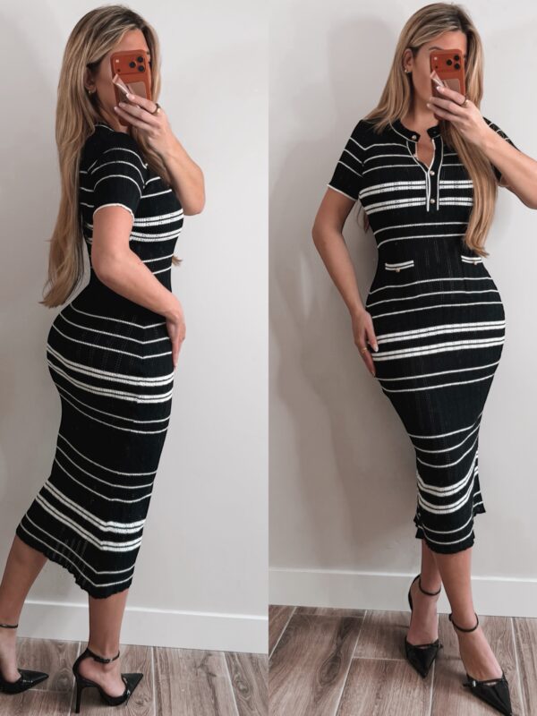 Jondal Stripe Dress - Black