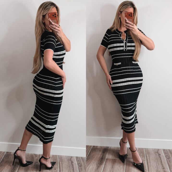 Jondal Stripe Dress - Black