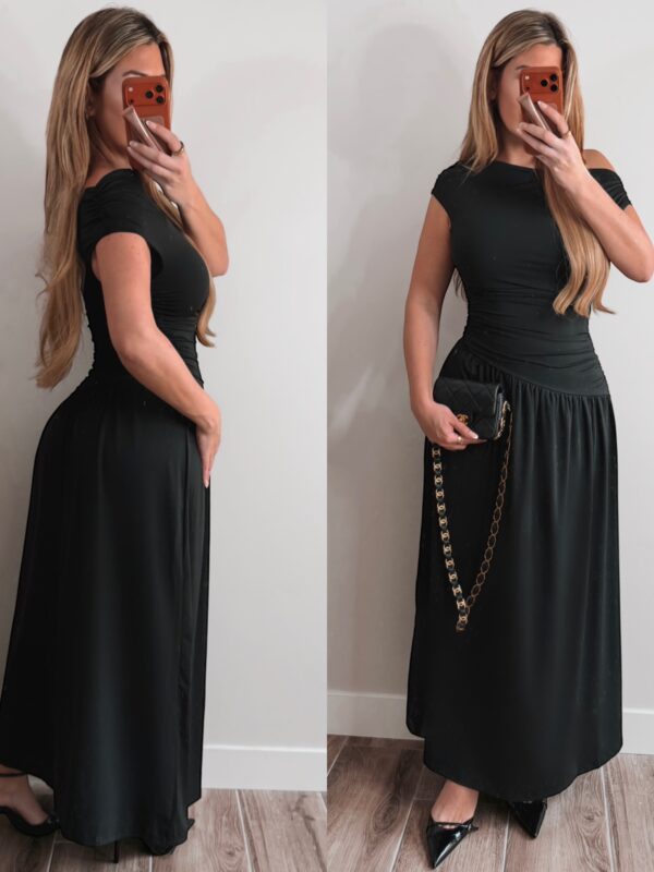 After Hours drape dress - Black