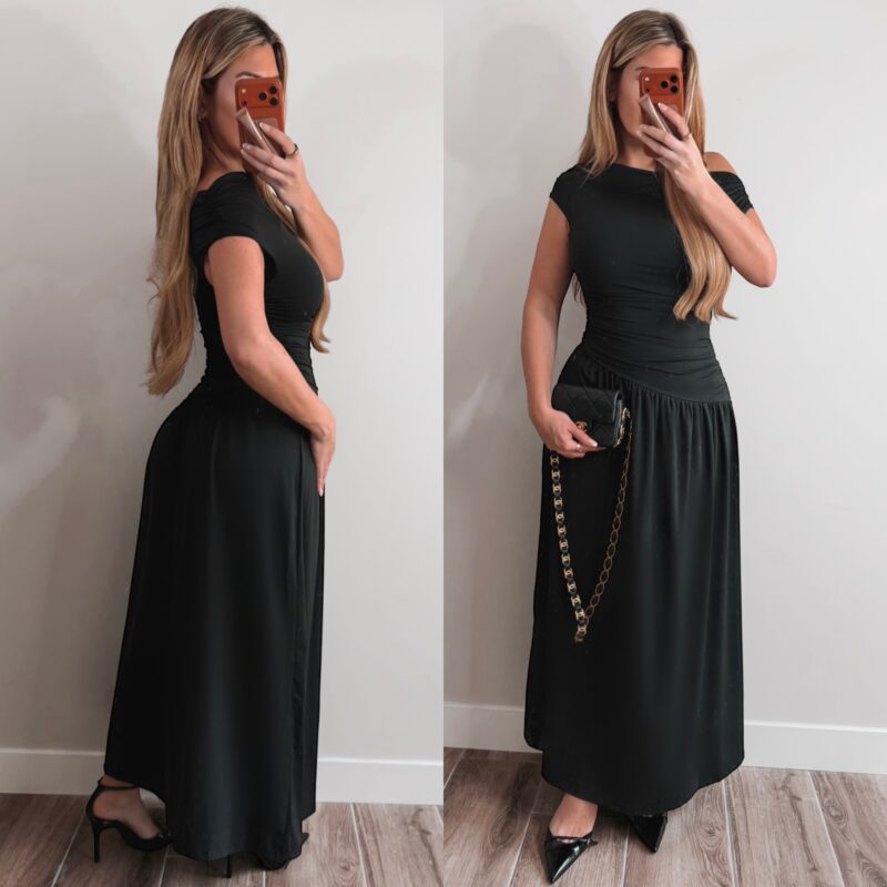 After Hours drape dress - Black