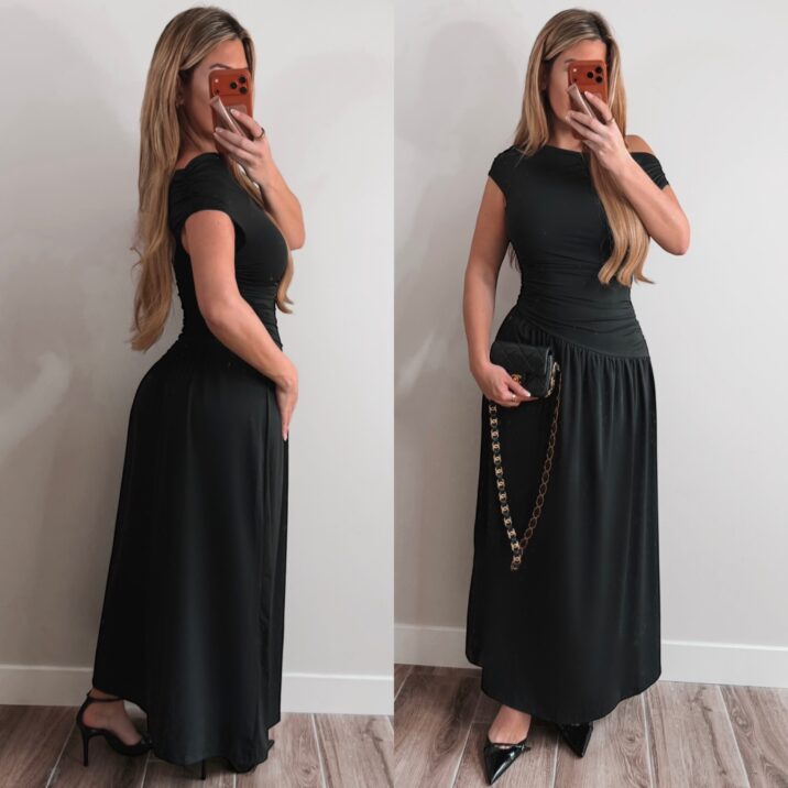 After Hours drape dress - Black