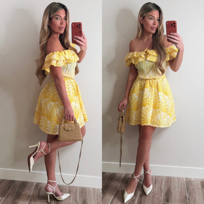 Camie Off shoulder dress - Yellow