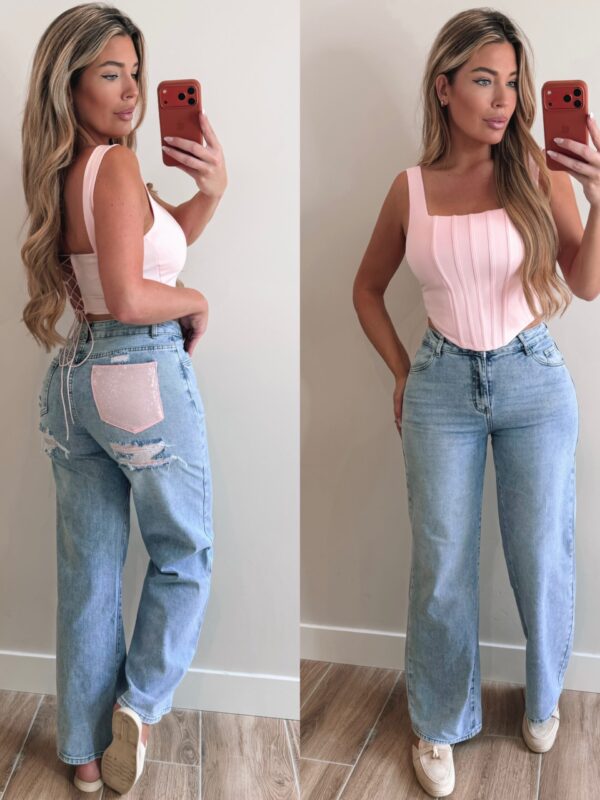 Cassie corset top - Pink (Pre order Zondag)