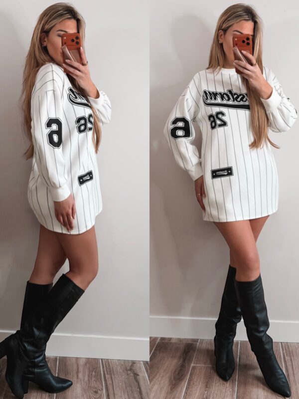 Stripe sweater dress - White