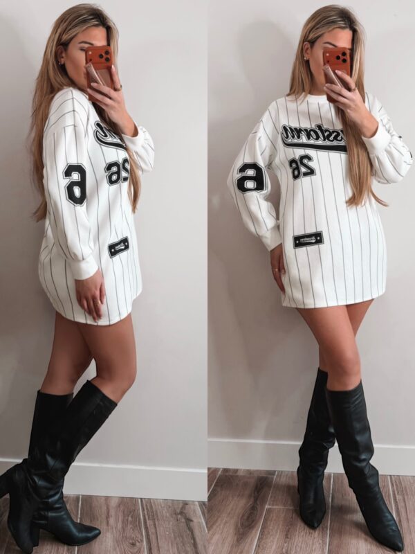 Stripe sweater dress - White