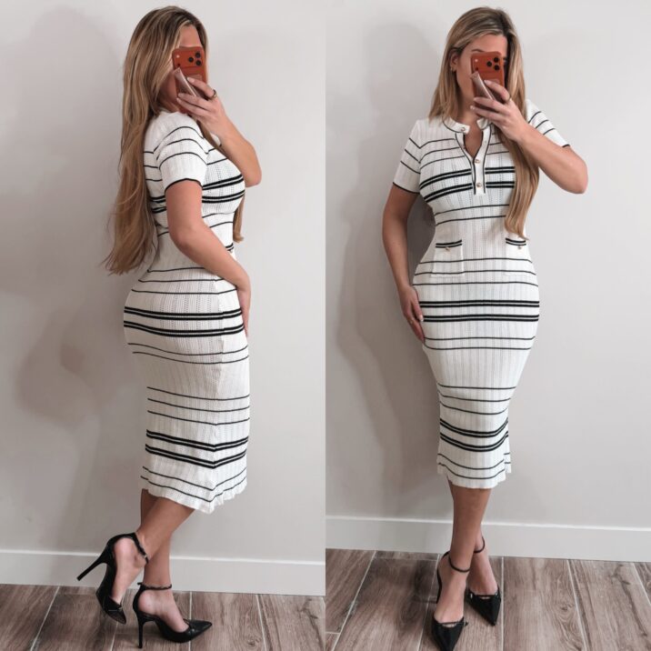 Jondal Stripe Dress - White